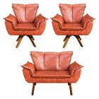 Sofá Namoradeira E 2 Poltronas Giratória Mm30 Opala Corano D0