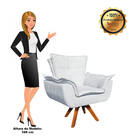 Sofá Namoradeira E 2 Poltronas Giratória Mm30 Opala Suede D03