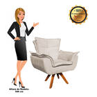 Sofá Namoradeira E 2 Poltronas Giratória Mm30 Opala Suede D03