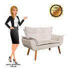 Sofá Namoradeira E 2 Poltronas Giratória Mm30 Opala Suede D03