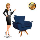 Sofá Namoradeira E 2 Poltronas Giratória Mm30 Opala Suede D03