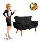 Sofá Namoradeira E 2 Poltronas Giratória Mm30 Opala Suede D03