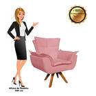 Sofá Namoradeira E 2 Poltronas Giratória Mm30 Opala Suede D03