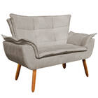 Sofá Namoradeira E 2 Poltronas Giratória Mm30 Opala Suede D03