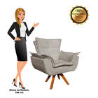 Sofá Namoradeira E 2 Poltronas Giratória Mm30 Opala Suede D03