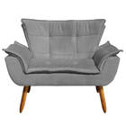 Sofá Namoradeira E 2 Poltronas Giratória Mm30 Opala Suede D03