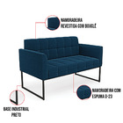 Sofá Namoradeira E 2 Poltronas Industrial Pto Elisa Bouclê Az