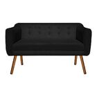 Sofá Namoradeira E 2 Poltronas Julia Giratória Madeira Suede