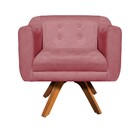 Sofá Namoradeira E 2 Poltronas Julia Giratória Madeira Suede