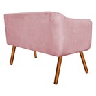 Sofá Namoradeira E 2 Poltronas Julia Giratória Madeira Suede