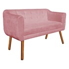 Sofá Namoradeira E 2 Poltronas Julia Giratória Madeira Suede