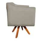 Sofá Namoradeira E 2 Poltronas Julia Giratória Madeira Suede