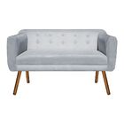 Sofá Namoradeira E 2 Poltronas Julia Giratória Madeira Suede