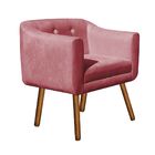 Sofá Namoradeira E 2 Poltronas Julia Pé Palito Castanho Suede