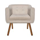 Sofá Namoradeira E 2 Poltronas Julia Pé Palito Castanho Suede