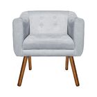 Sofá Namoradeira E 2 Poltronas Julia Pé Palito Castanho Suede