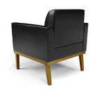 Sofá Namoradeira E 2 Poltronas Marisa Base Madeira Preto Sint