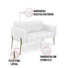 Sofá Namoradeira E 2 Poltronas Pé De Ferro Dourado Elisa Cora