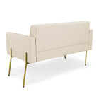 Sofá Namoradeira E 2 Poltronas Pé De Ferro Dourado Elisa Cori