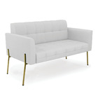 Sofá Namoradeira E 2 Poltronas Pé De Ferro Dourado Elisa Linh