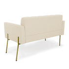 Sofá Namoradeira E 2 Poltronas Pé De Ferro Dourado Elisa Linh