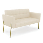 Sofá Namoradeira E 2 Poltronas Pé De Ferro Dourado Elisa Linh