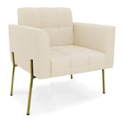 Sofá Namoradeira E 2 Poltronas Pé De Ferro Dourado Elisa Linh