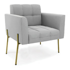 Sofá Namoradeira E 2 Poltronas Pé De Ferro Dourado Elisa Sued