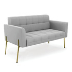 Sofá Namoradeira E 2 Poltronas Pé De Ferro Dourado Elisa Sued