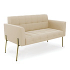 Sofá Namoradeira E 2 Poltronas Pé De Ferro Dourado Elisa Sued