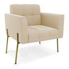 Sofá Namoradeira E 2 Poltronas Pé De Ferro Dourado Elisa Sued