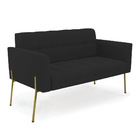 Sofá Namoradeira E 2 Poltronas Pé De Ferro Dourado Elisa Velu