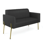 Sofá Namoradeira E 2 Poltronas Pé De Ferro Dourado Marisa Cor