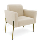 Sofá Namoradeira E 2 Poltronas Pé De Ferro Dourado Marisa Sue