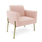 Sofá Namoradeira E 2 Poltronas Pé De Ferro Dourado Marisa Vel