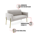 Sofá Namoradeira E 2 Poltronas Pé De Ferro Dourado Marisa Vel