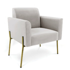 Sofá Namoradeira E 2 Poltronas Pé De Ferro Dourado Marisa Vel