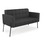 Sofá Namoradeira E 2 Poltronas Pé De Ferro Preto Elisa Corino