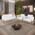 Sofá Namoradeira E 2 Poltronas Pé De Ferro Preto Elisa Corino