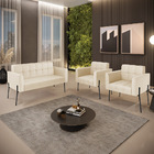 Sofá Namoradeira E 2 Poltronas Pé De Ferro Preto Elisa Corino