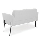 Sofá Namoradeira E 2 Poltronas Pé De Ferro Preto Elisa Linho