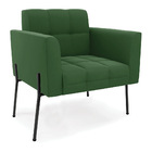 Sofá Namoradeira E 2 Poltronas Pé De Ferro Preto Elisa Suede