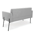 Sofá Namoradeira E 2 Poltronas Pé De Ferro Preto Elisa Suede