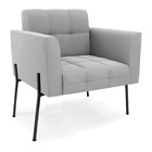 Sofá Namoradeira E 2 Poltronas Pé De Ferro Preto Elisa Suede