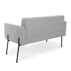 Sofá Namoradeira E 2 Poltronas Pé De Ferro Preto Elisa Suede