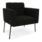 Sofá Namoradeira E 2 Poltronas Pé De Ferro Preto Elisa Suede