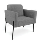 Sofá Namoradeira E 2 Poltronas Pé De Ferro Preto Marisa Linho