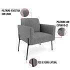 Sofá Namoradeira E 2 Poltronas Pé De Ferro Preto Marisa Linho