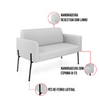 Sofá Namoradeira E 2 Poltronas Pé De Ferro Preto Marisa Linho