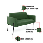 Sofá Namoradeira E 2 Poltronas Pé De Ferro Preto Marisa Suede